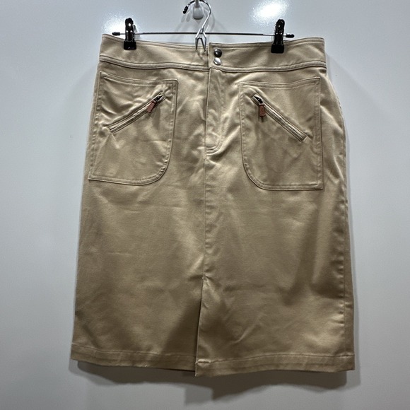 VTG NEW Ralph Lauren Brown Khaki Equestrian Riding Skirt Size 12 Preppy Academia - Picture 1 of 12